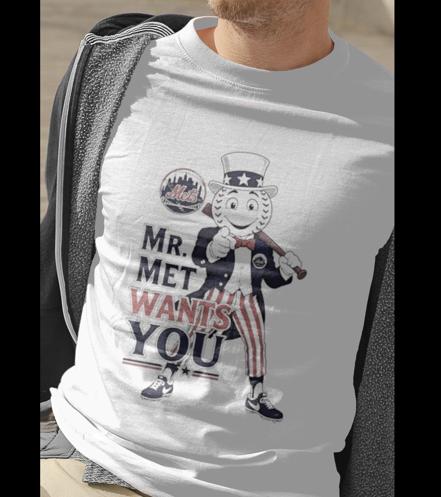 Mr. Met Wants You New York Mets Uncle Sam Baseball Fan T-Shirt