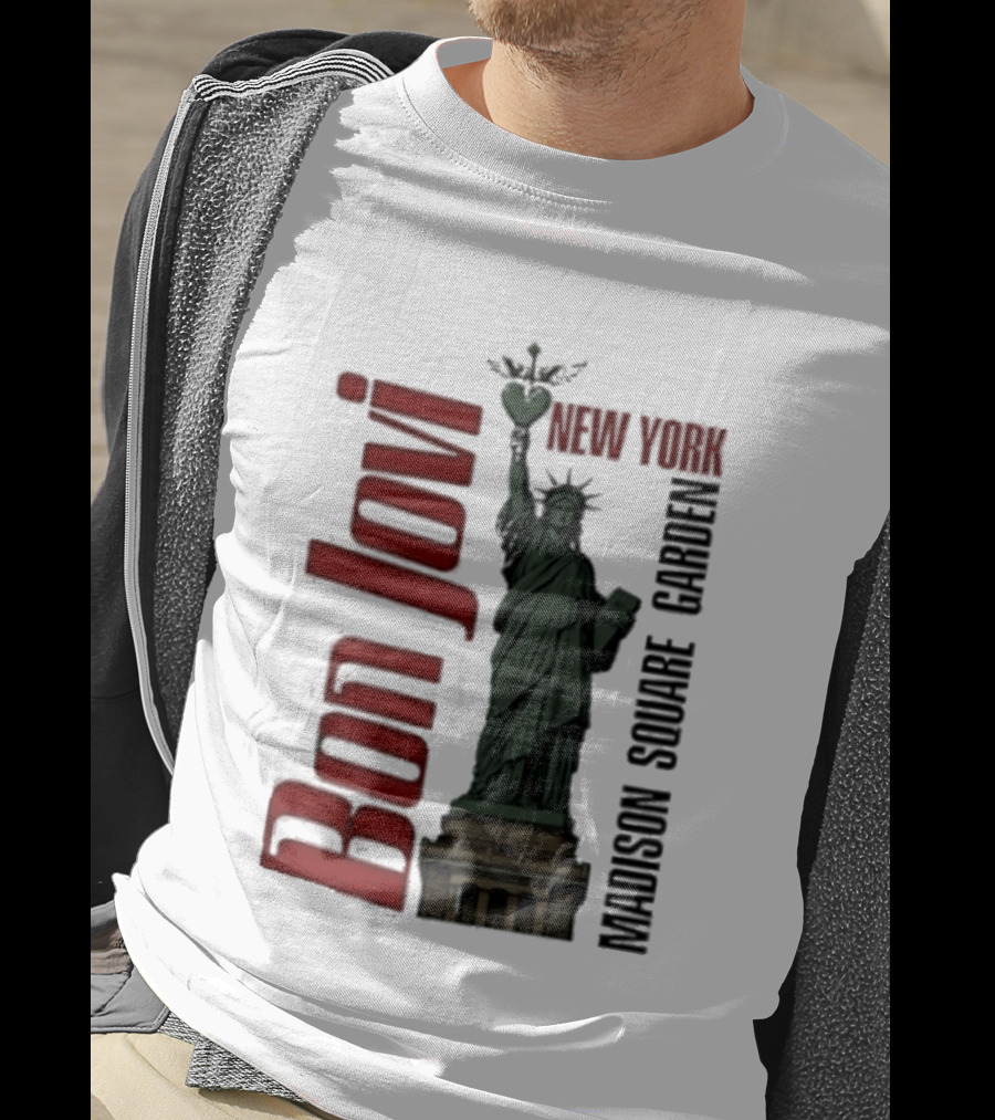 Bon Jovi Statue Of Liberty New York Madison Square Garden T-Shirt