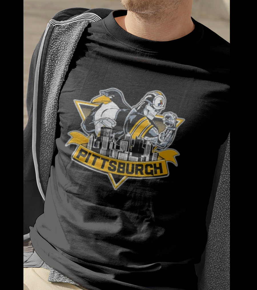 Pittsburgh Penguins Steelers City Skyline 2026 T-Shirt