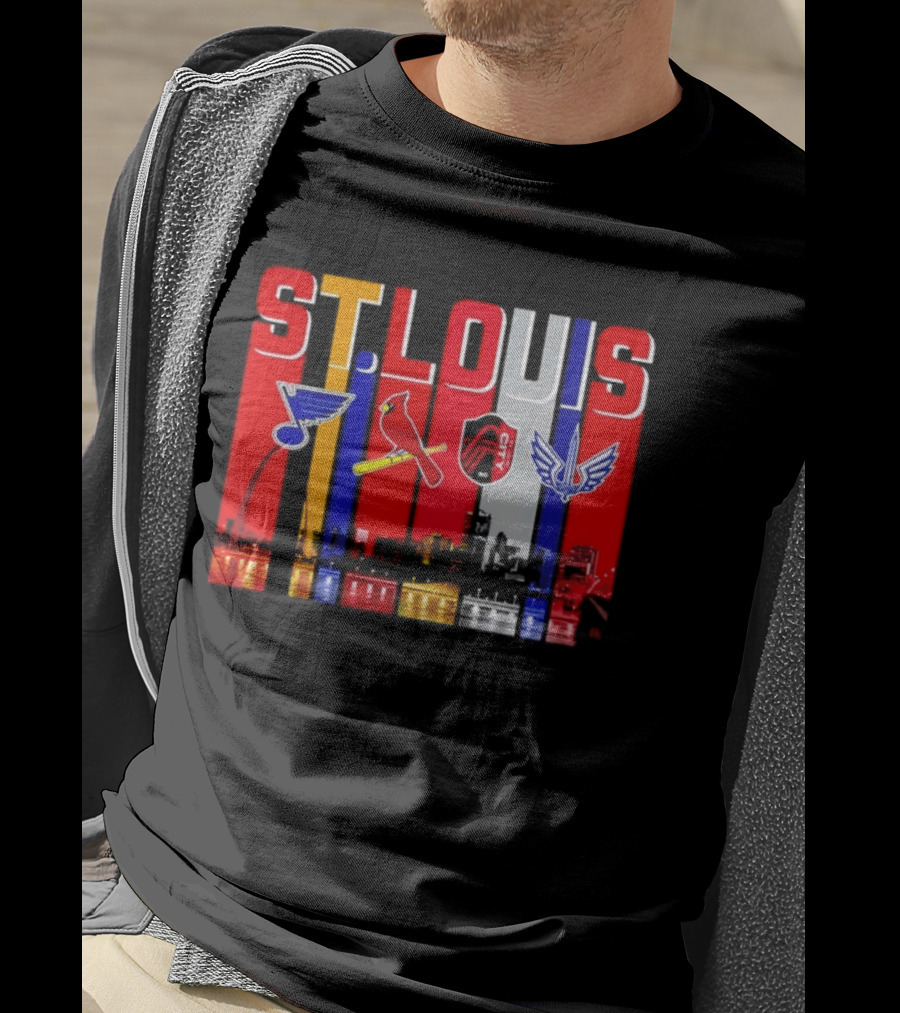 St Louis City Blues Cardinals BattleHawks Skyline Season 2026 T-Shirt