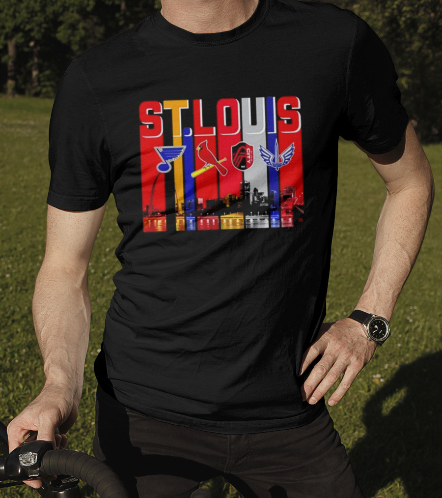 St Louis City Blues Cardinals BattleHawks Skyline Season 2026 T-Shirt