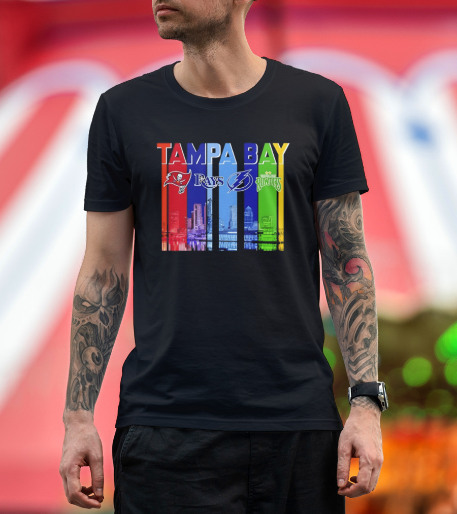 Tampa Bay Buccaneers Rays Lightning Rowdies Skyline 2026 T-Shirt