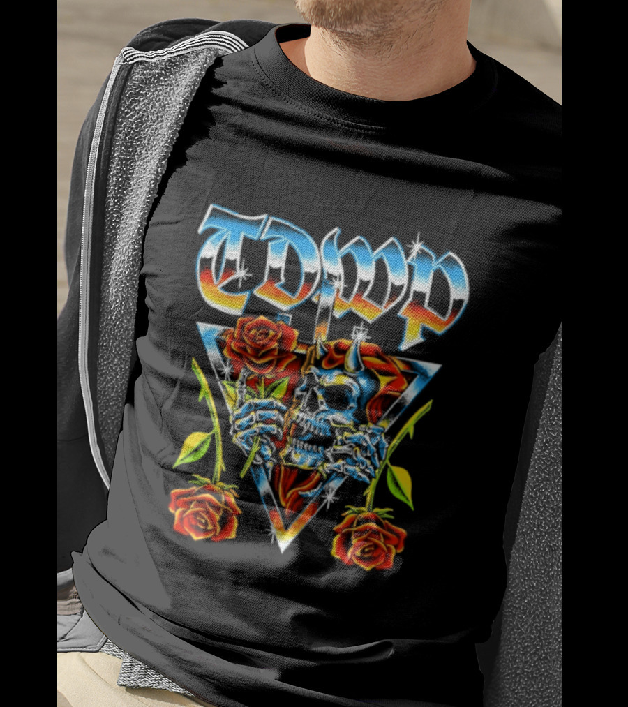 TDWP Devil Skull Roses Metalcore Band T-Shirt