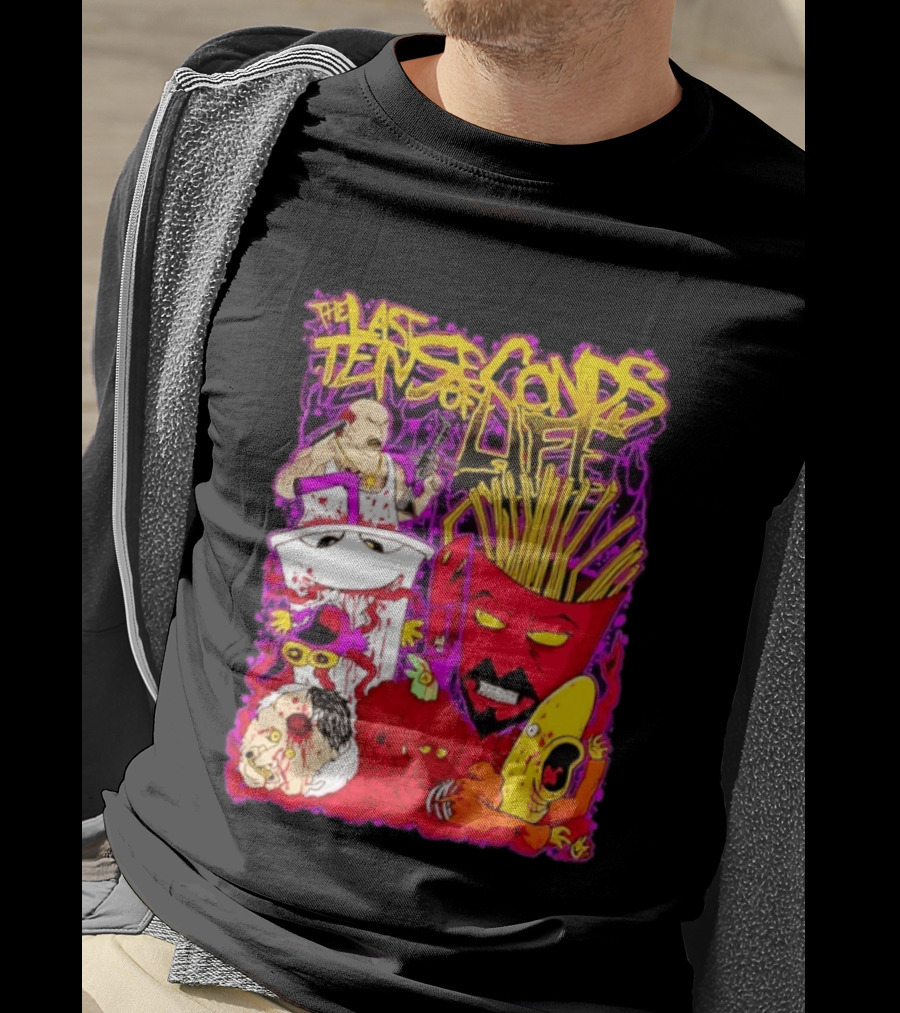 The Last Ten Seconds Of Life Aqua Teen Hunger Force Characters Frylock Master Shake Meatwad Carl T-Shirt
