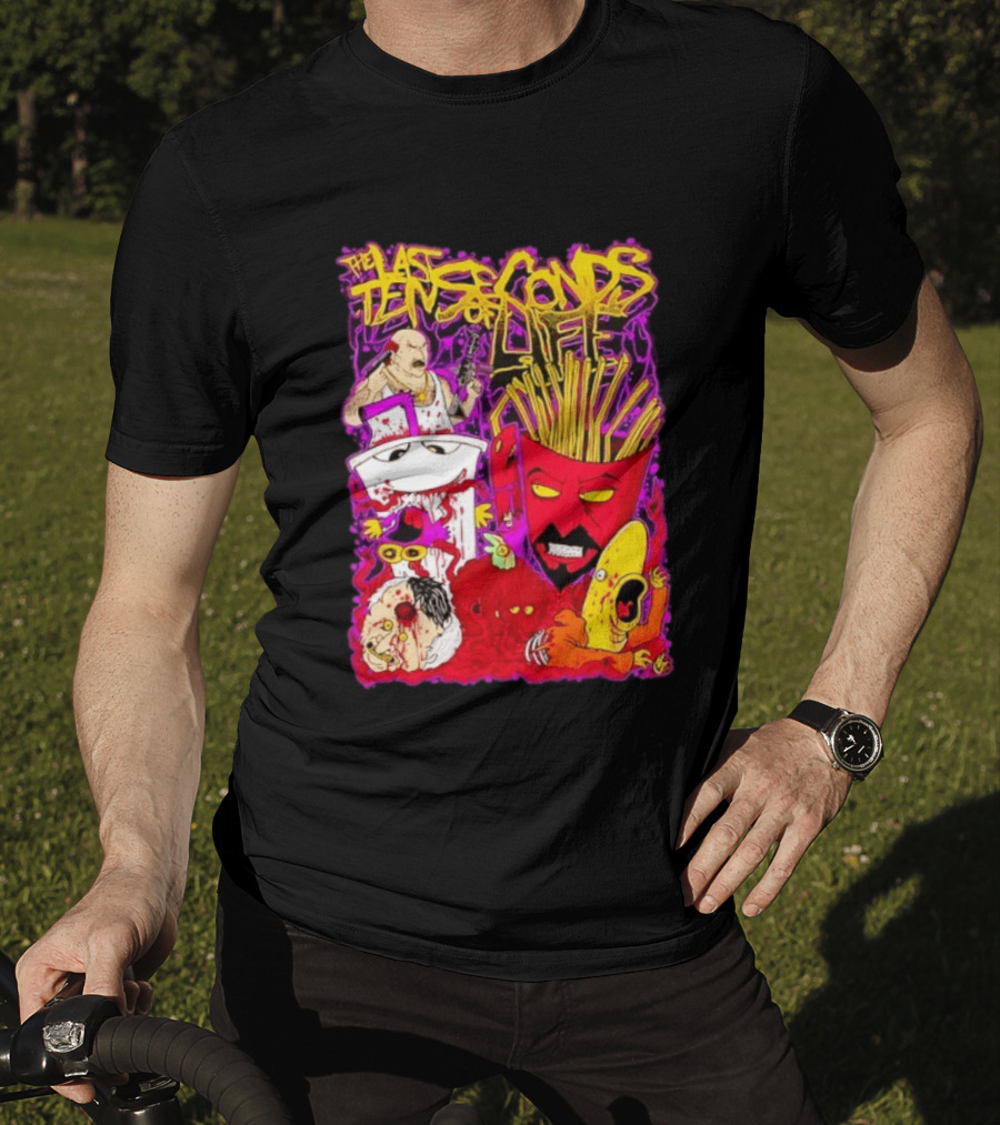 The Last Ten Seconds Of Life Aqua Teen Hunger Force Characters Frylock Master Shake Meatwad Carl T-Shirt