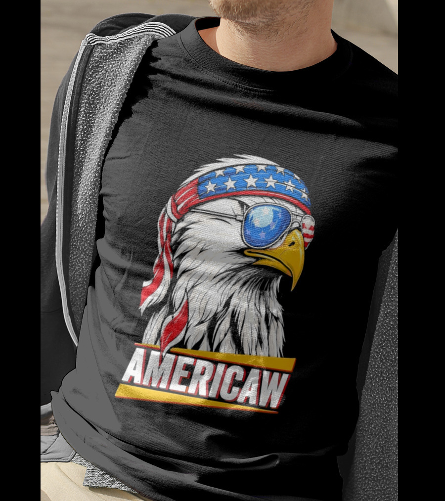 Bald Eagle Americaw Bandana American Flag USA T-Shirt