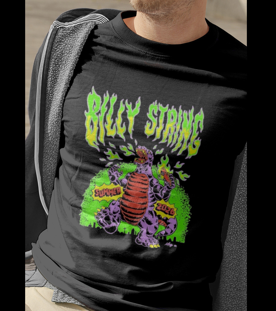 Billy Strings Summer 2026 Terrible Lizard Monster Concert Tour Neon Comic T-Shirt