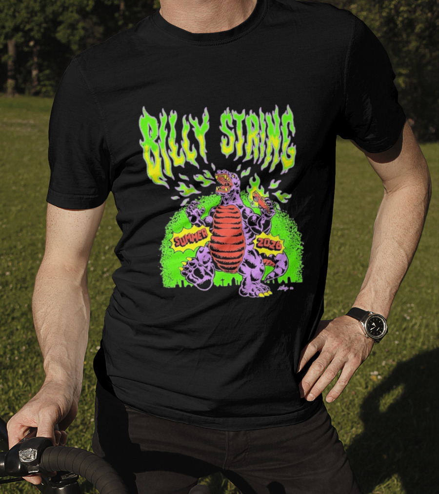 Billy Strings Summer 2026 Terrible Lizard Monster Concert Tour Neon Comic T-Shirt