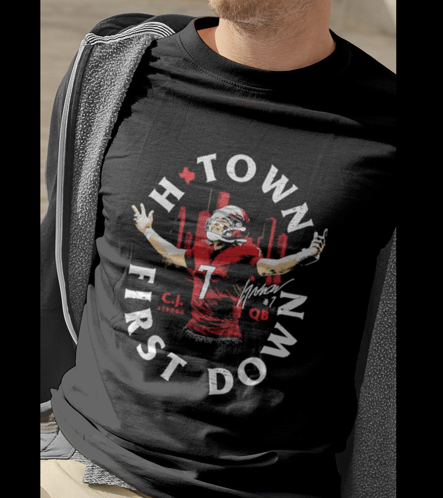 C.J. Stroud QB 7 Houston Texans H Town First Down T-Shirt