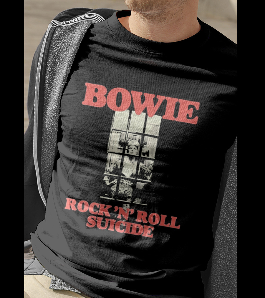 Bowie Rock N Roll Suicide Vintage Block T-Shirt