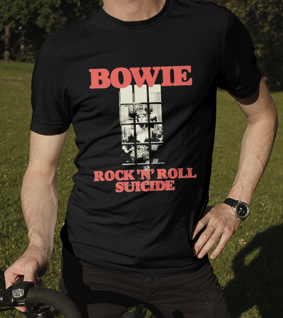 Bowie Rock N Roll Suicide Vintage Block T-Shirt