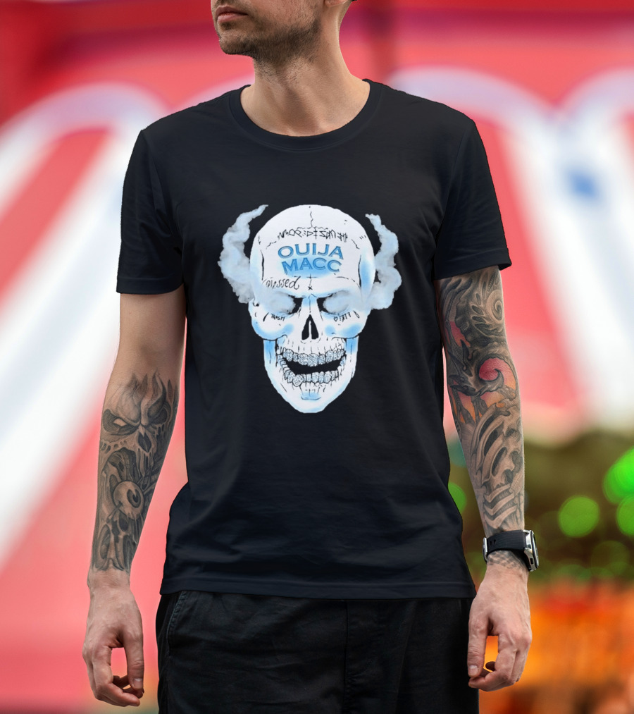 Ouija Macc Skull Blessed Trash Smoke Effect Design D 977 T-Shirt