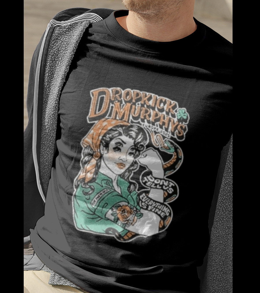 Dropkick Murphys Europe 2025 Tour Don't Tell Us Everything Is Fine Snake T-Shirt