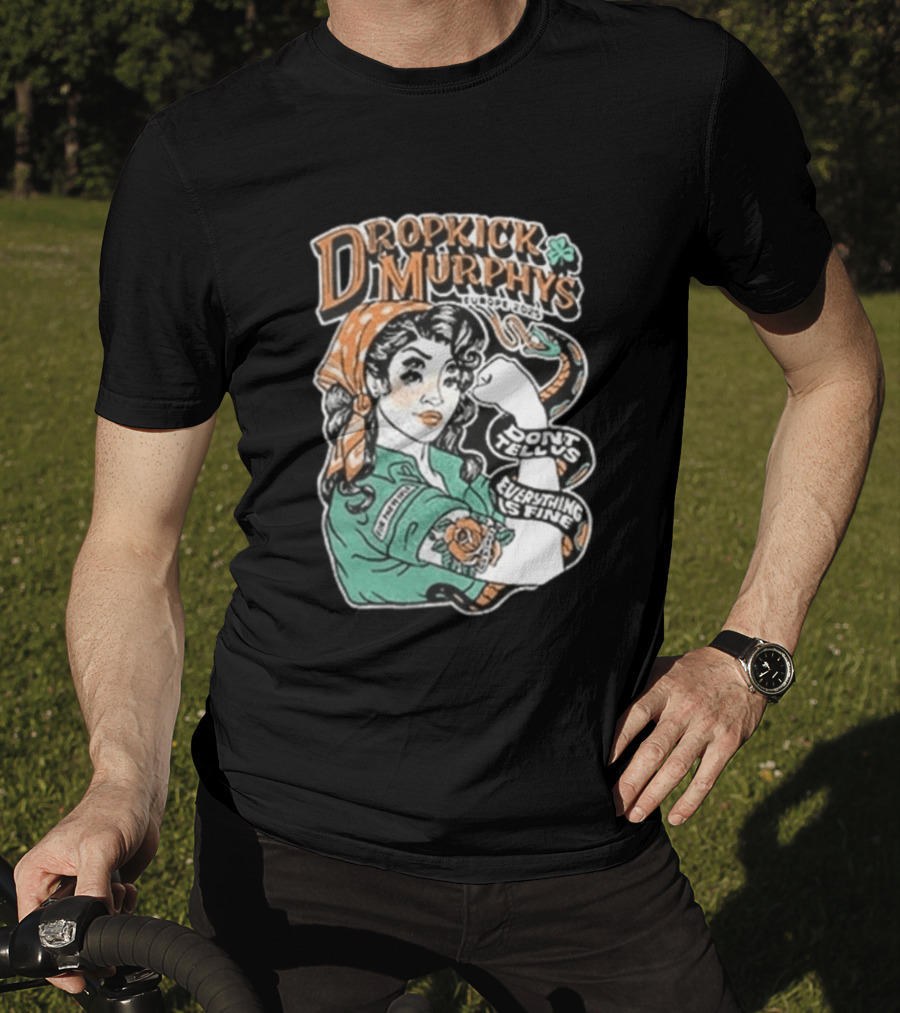 Dropkick Murphys Europe 2025 Tour Don't Tell Us Everything Is Fine Snake T-Shirt