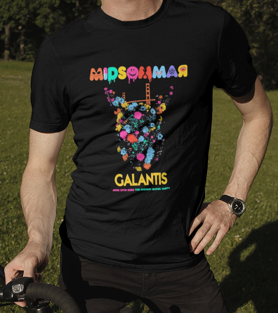 Midsommar Galantis Midway Block Party 2026 Vibrant Paint Explosion T-Shirt