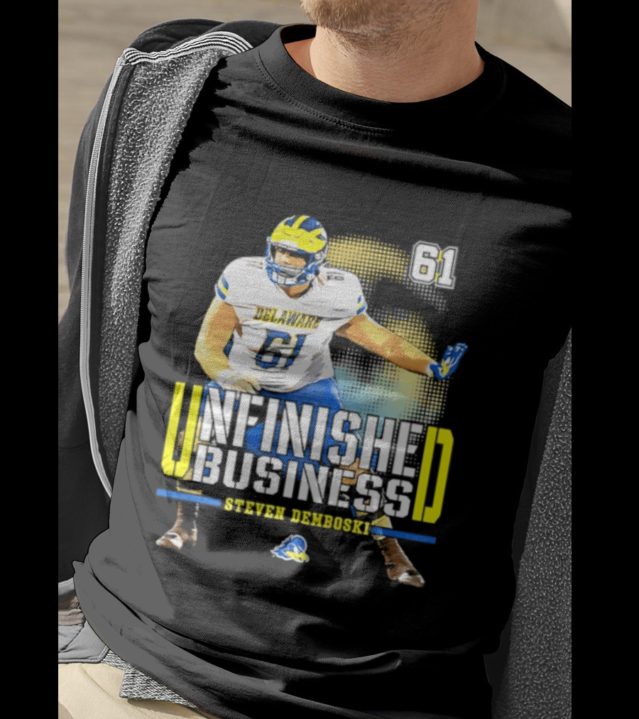 Steven Demboski 61 Delaware Unfinished Business NCAA Football T-Shirt