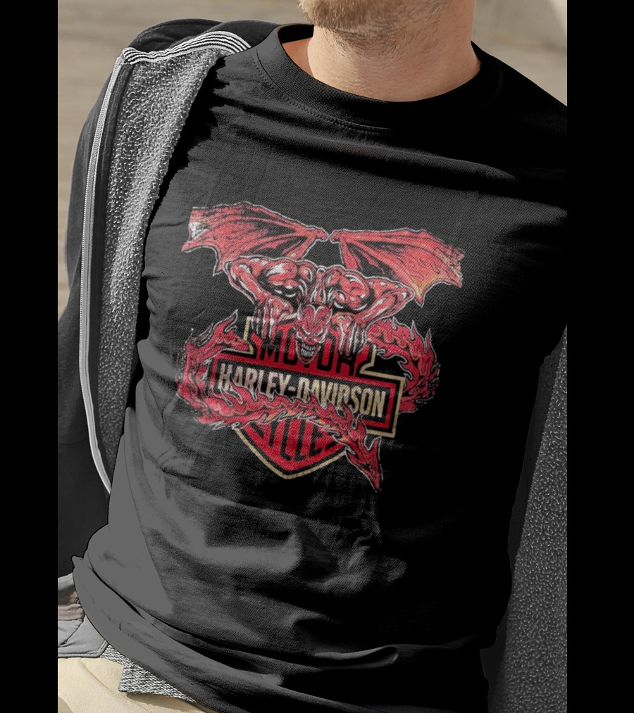 Warren Lotas Harley Davidson Gargoyle Motor Cycles T-Shirt