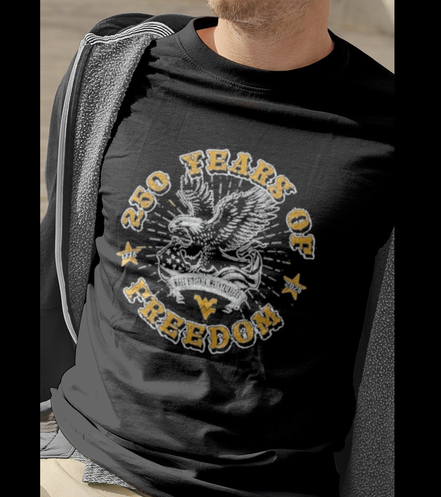 West Virginia Mountaineers 250 Years Of Freedom Americana Eagle T-Shirt