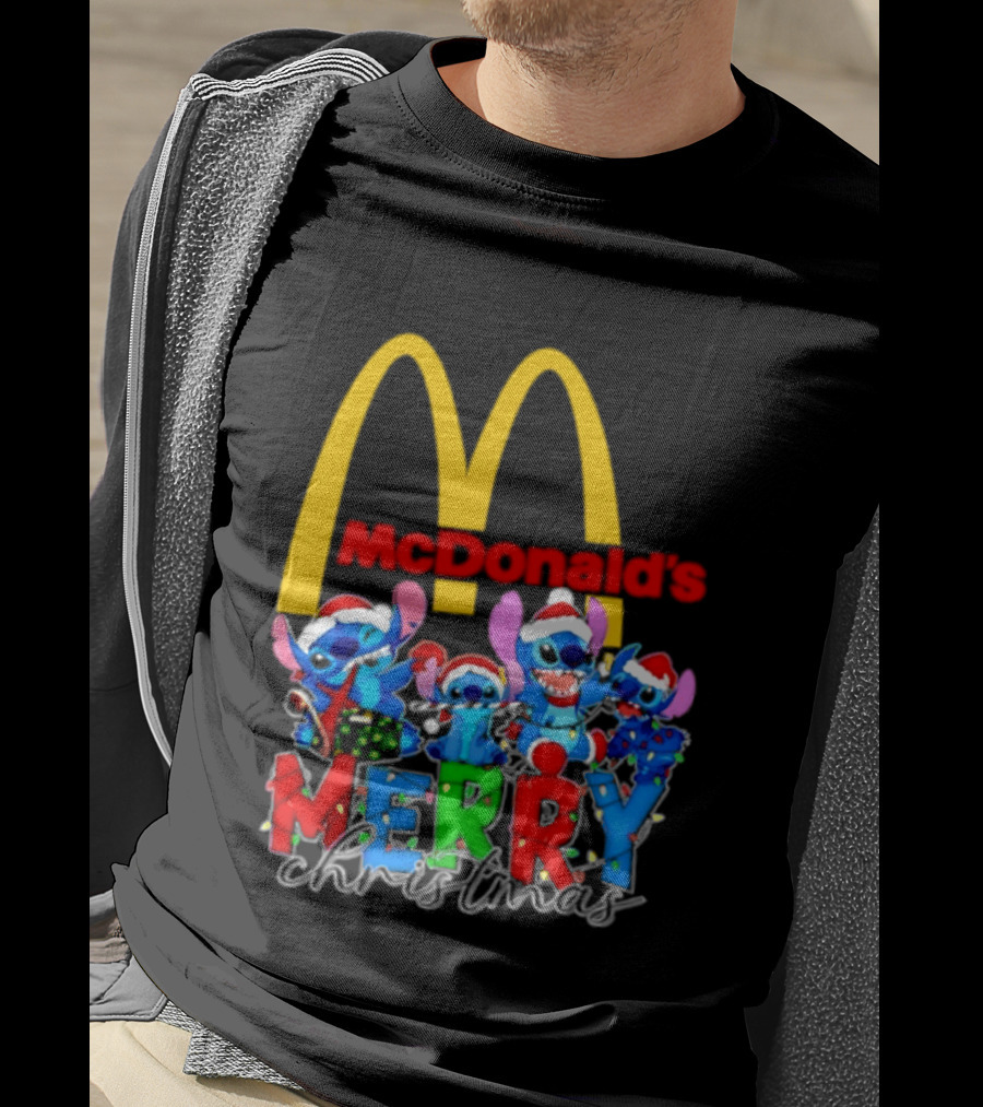 McDonald's Stitch Merry Christmas 2025 T-Shirt