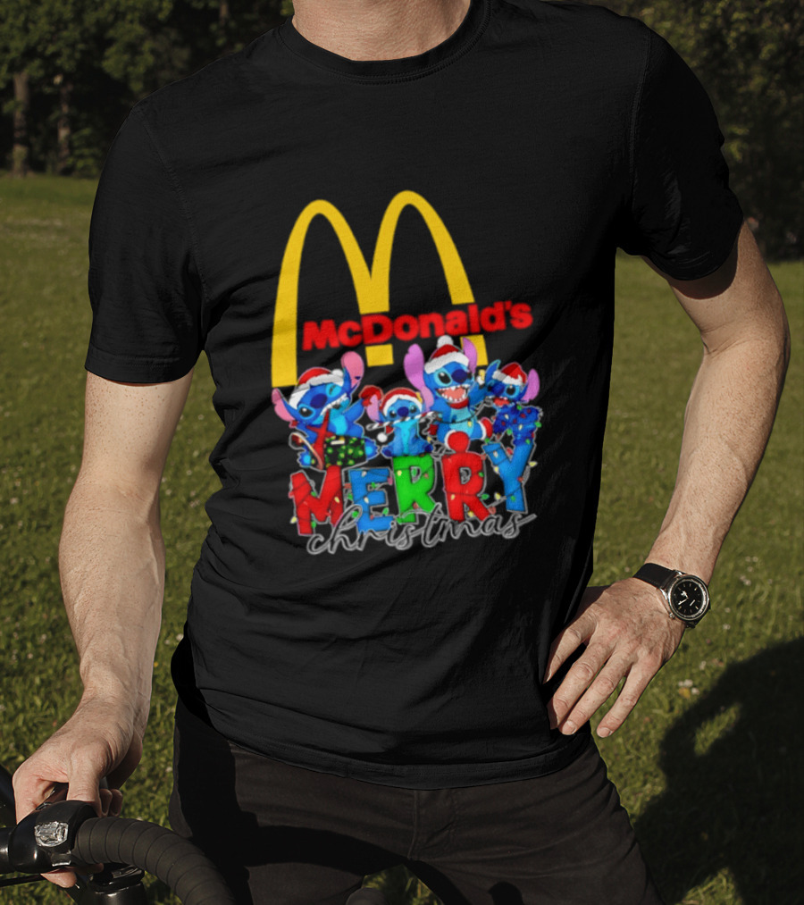 McDonald's Stitch Merry Christmas 2025 T-Shirt