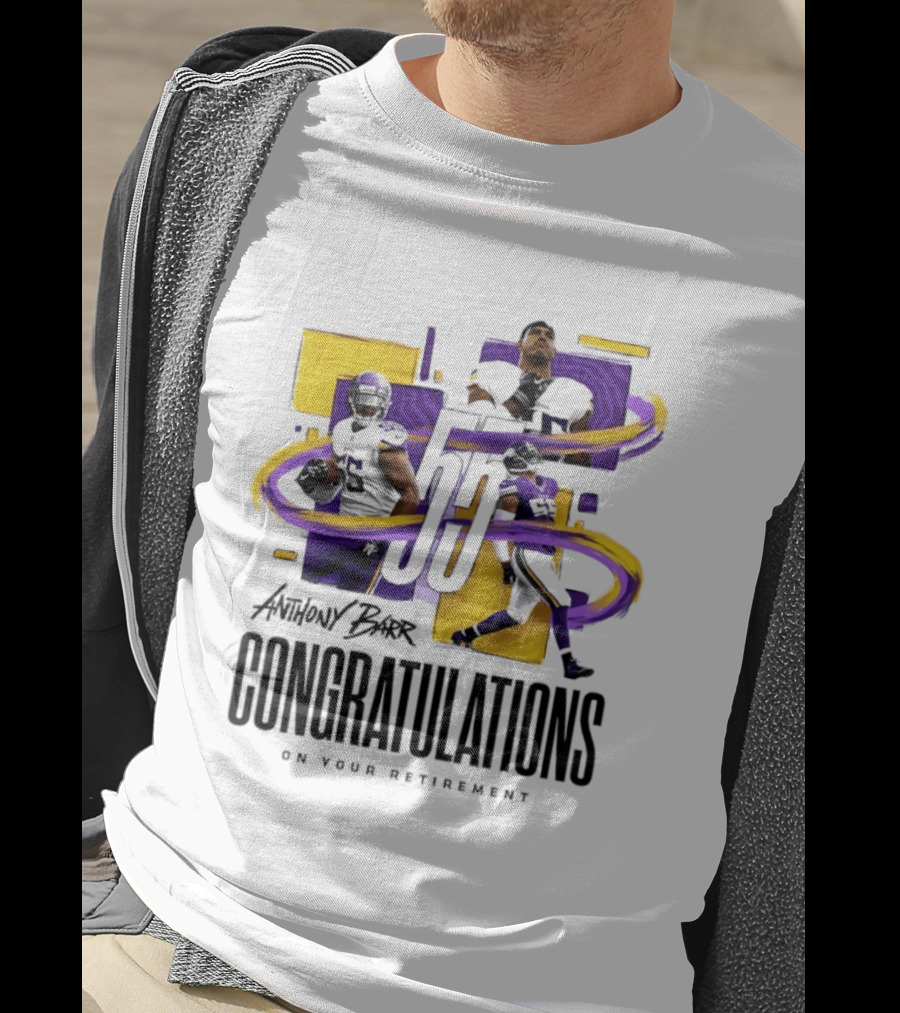 Anthony Barr 55 Minnesota Vikings Congratulations On Your Retirement T-Shirt