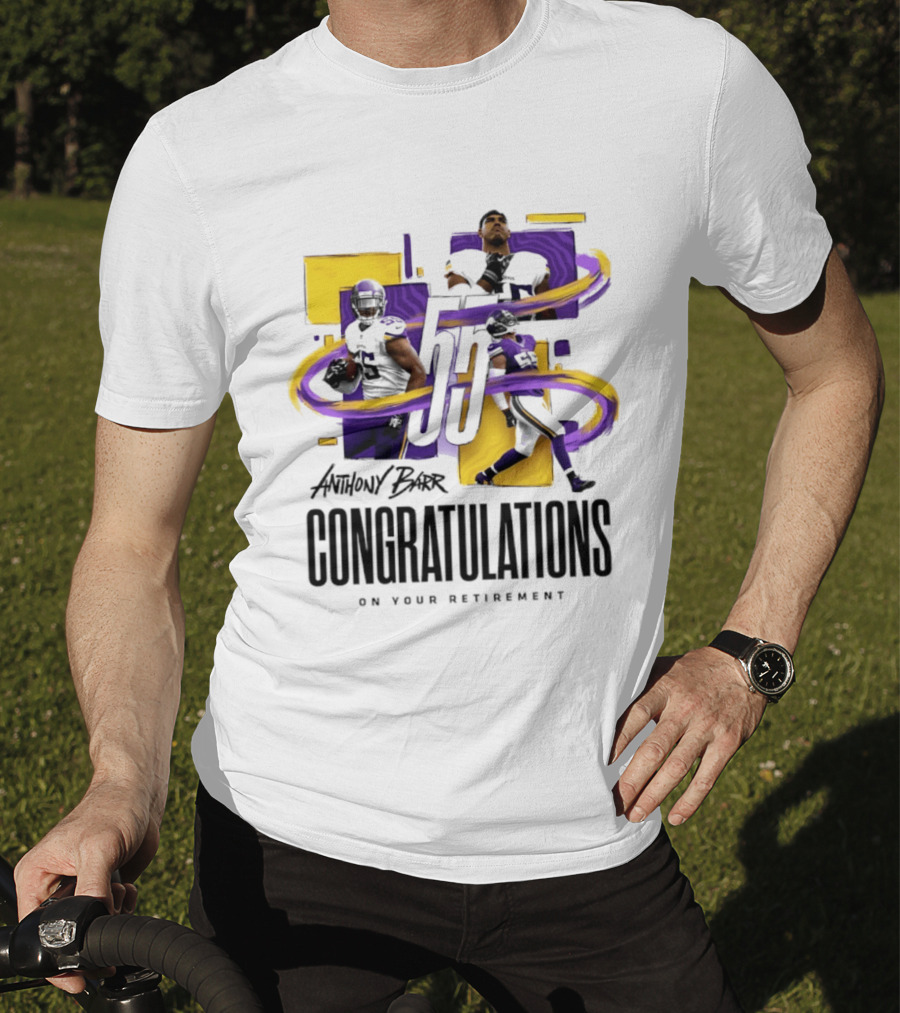 Anthony Barr 55 Minnesota Vikings Congratulations On Your Retirement T-Shirt