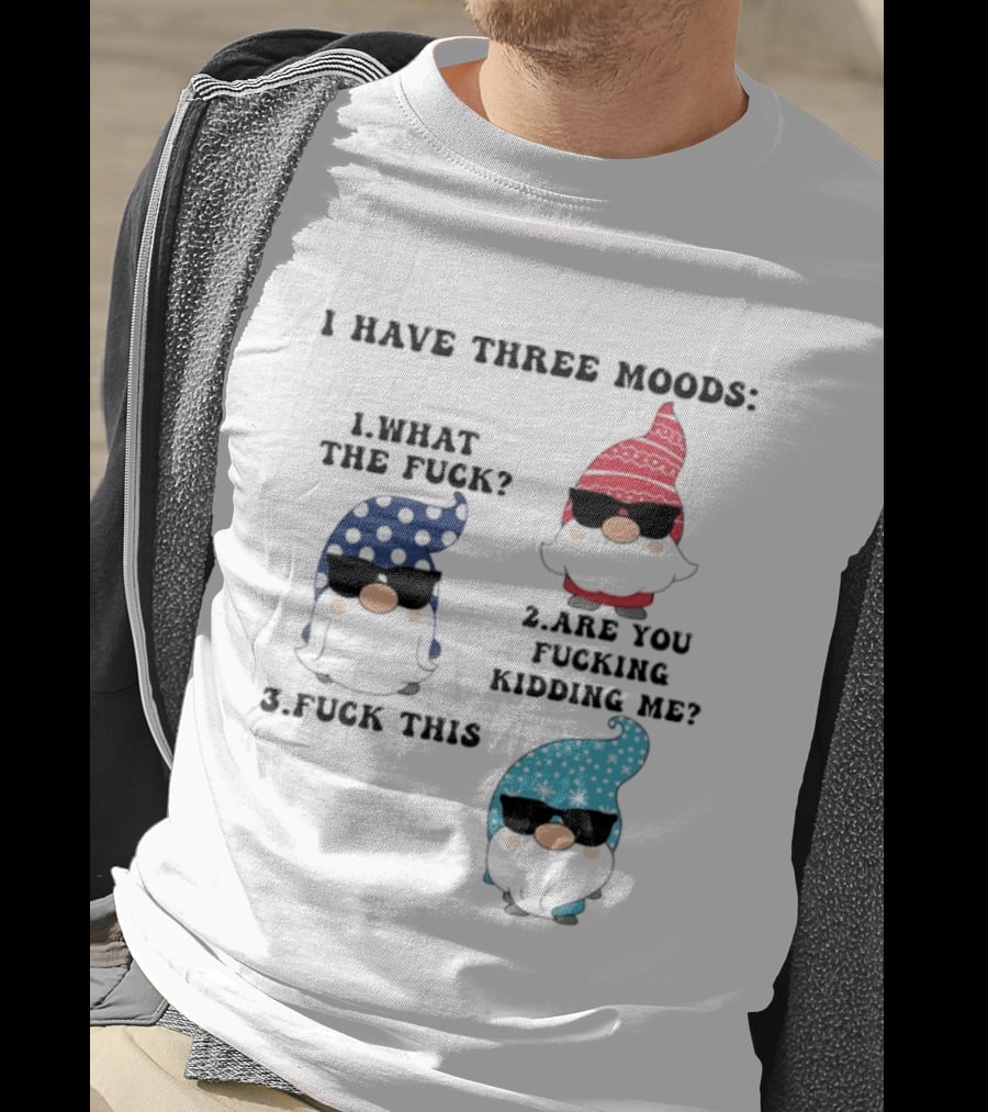 I Have Three Moods What The Fuck Are You Fucking Kidding Me Fuck This Gnome T-Shirt