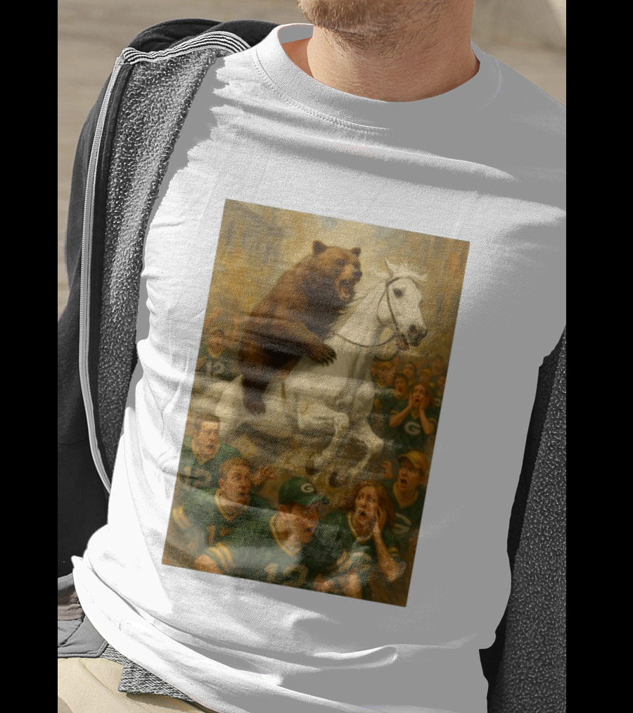 Bear Riding Horse Surprising Green Bay Packers Fans NFL Humor T-Shirt