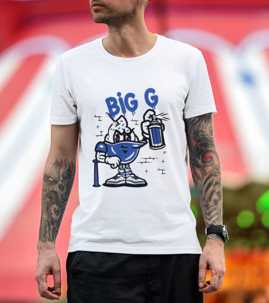 Big G New York Yankees Graffiti Street Art Character Spray Can T-Shirt