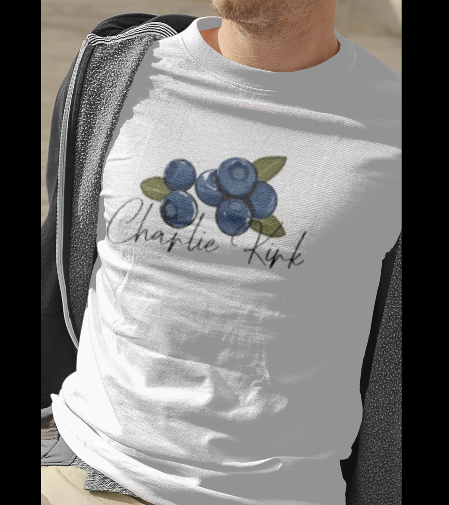 He Is On A Work Trip With Jesus Charlie Kirk 1993 2025 Blueberries T-Shirt
