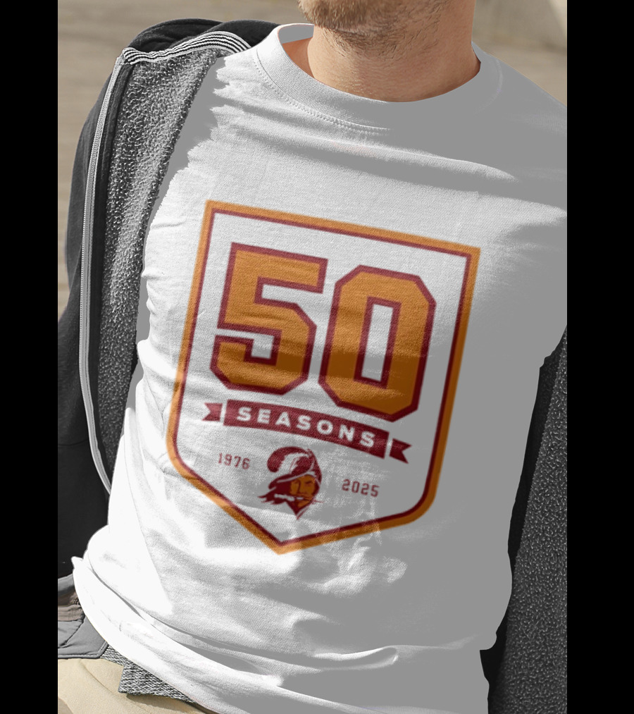 Bucky Irving 7 Tampa Bay Buccaneers 50 Seasons 1976 2025 T-Shirt