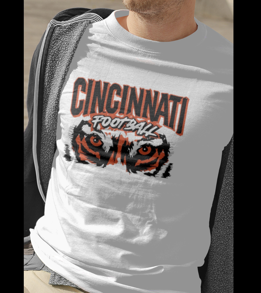 Cincinnati Football Tiger Eyes Grunge T-Shirt