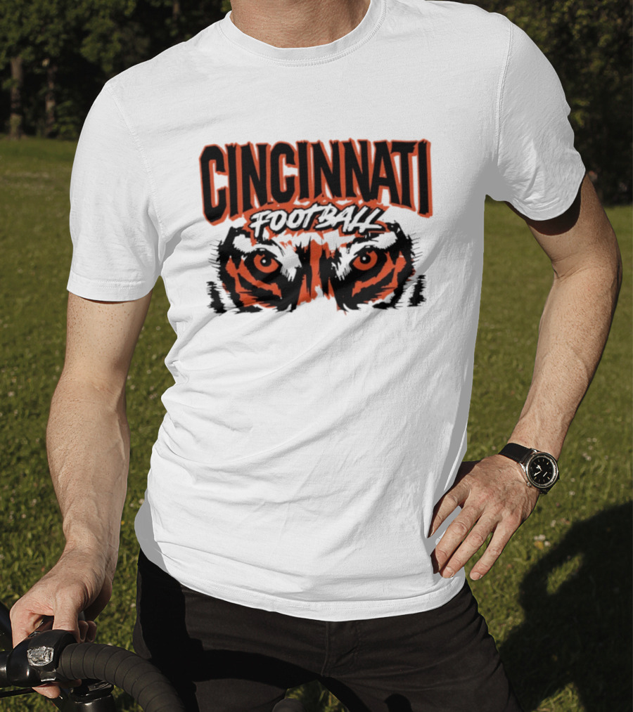 Cincinnati Football Tiger Eyes Grunge T-Shirt