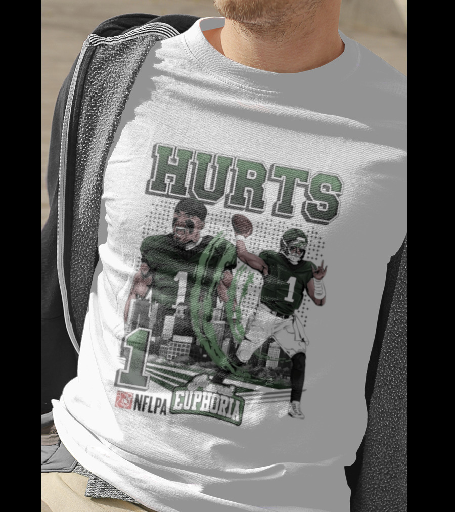 Jalen Hurts 1 Euphoria Philadelphia Eagles Player Collage T-Shirt