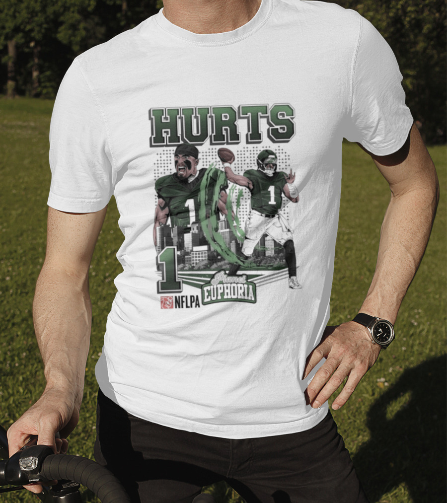 Jalen Hurts 1 Euphoria Philadelphia Eagles Player Collage T-Shirt