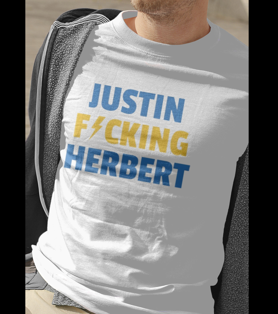 Justin Fucking Herbert Los Angeles Chargers Football Bolt T-Shirt
