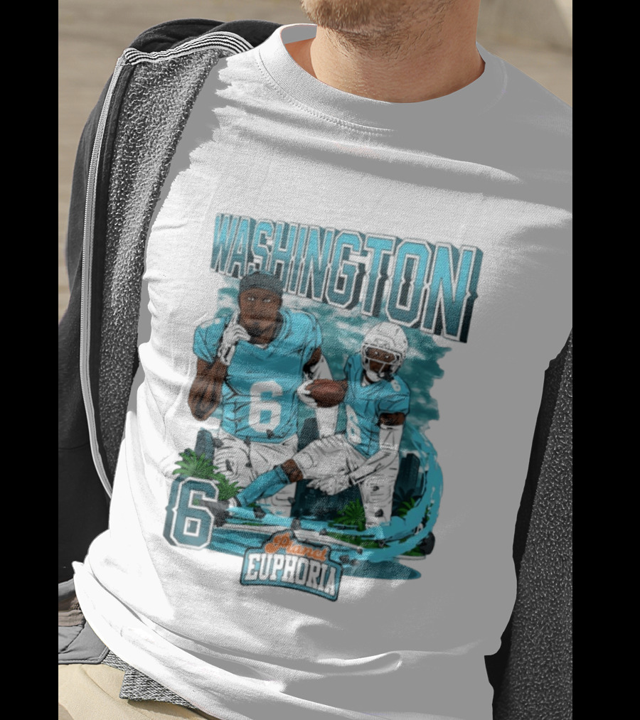 Miami Dolphins Football Washington 6 Player Planet Euphoria T-Shirt