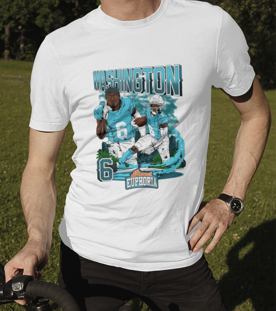 Miami Dolphins Football Washington 6 Player Planet Euphoria T-Shirt