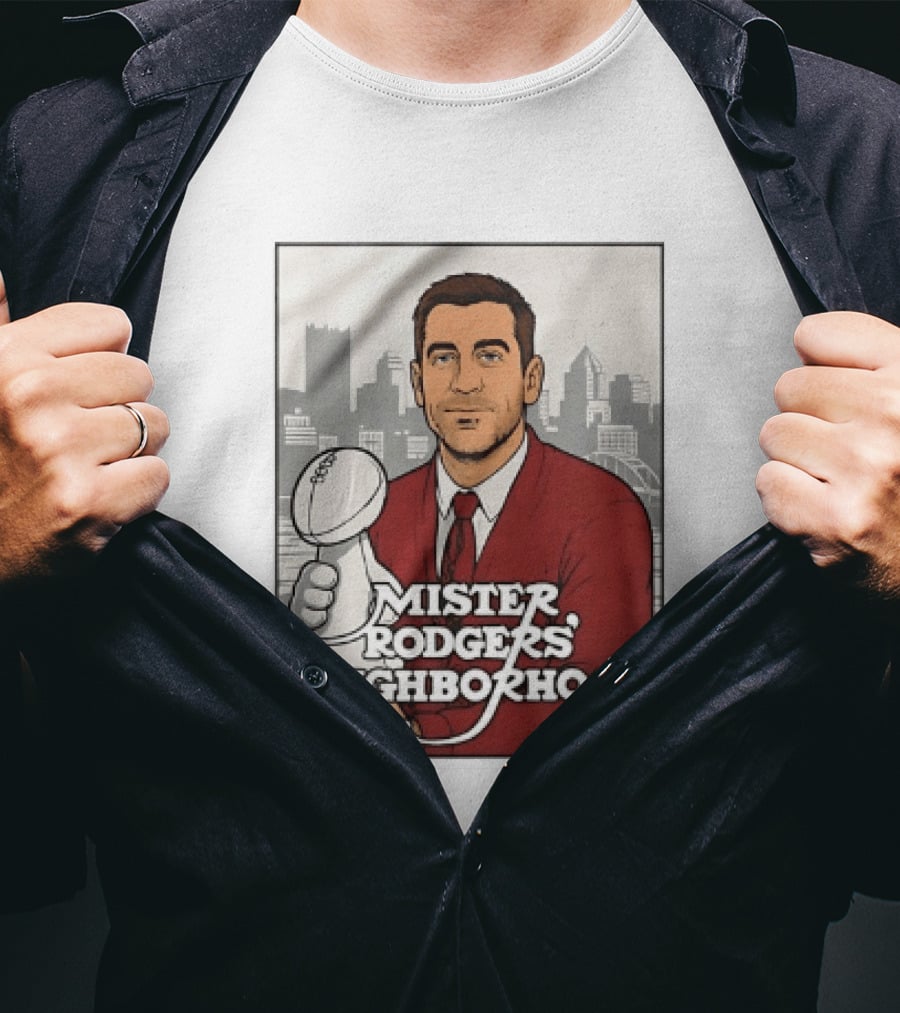 Mister Rodgers Neighborhood Aaron Rodgers Pittsburgh Skyline T-Shirt