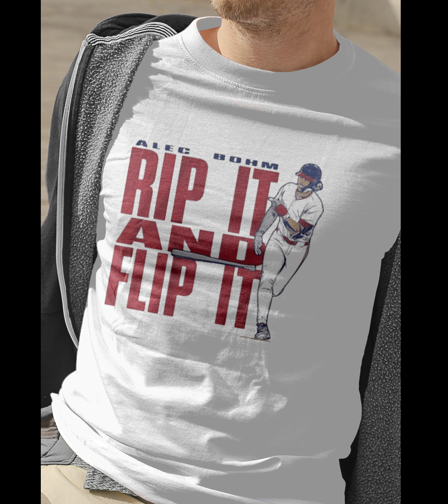 Philadelphia Phillies Alec Bohm Rip It And Flip It Baseball Player T-Shirt