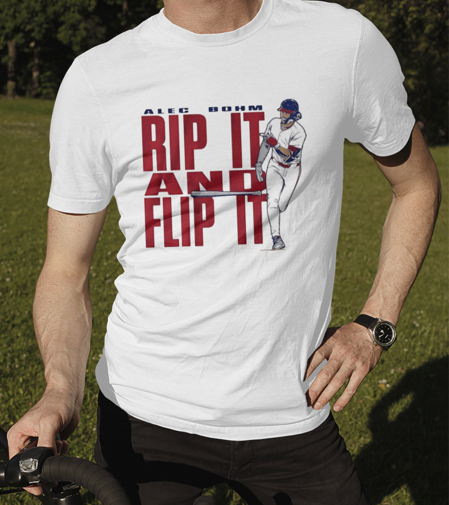 Philadelphia Phillies Alec Bohm Rip It And Flip It Baseball Player T-Shirt