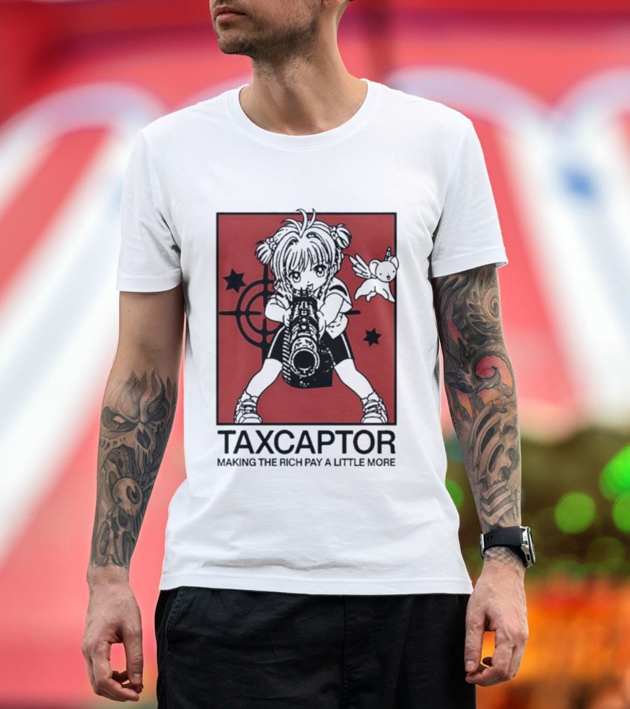 Sakura Cardcaptor Taxcaptor Making The Rich Pay A Little More Bold Anime Mashup T-Shirt