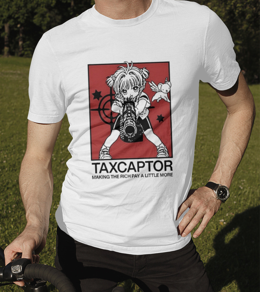 Sakura Cardcaptor Taxcaptor Making The Rich Pay A Little More Bold Anime Mashup T-Shirt