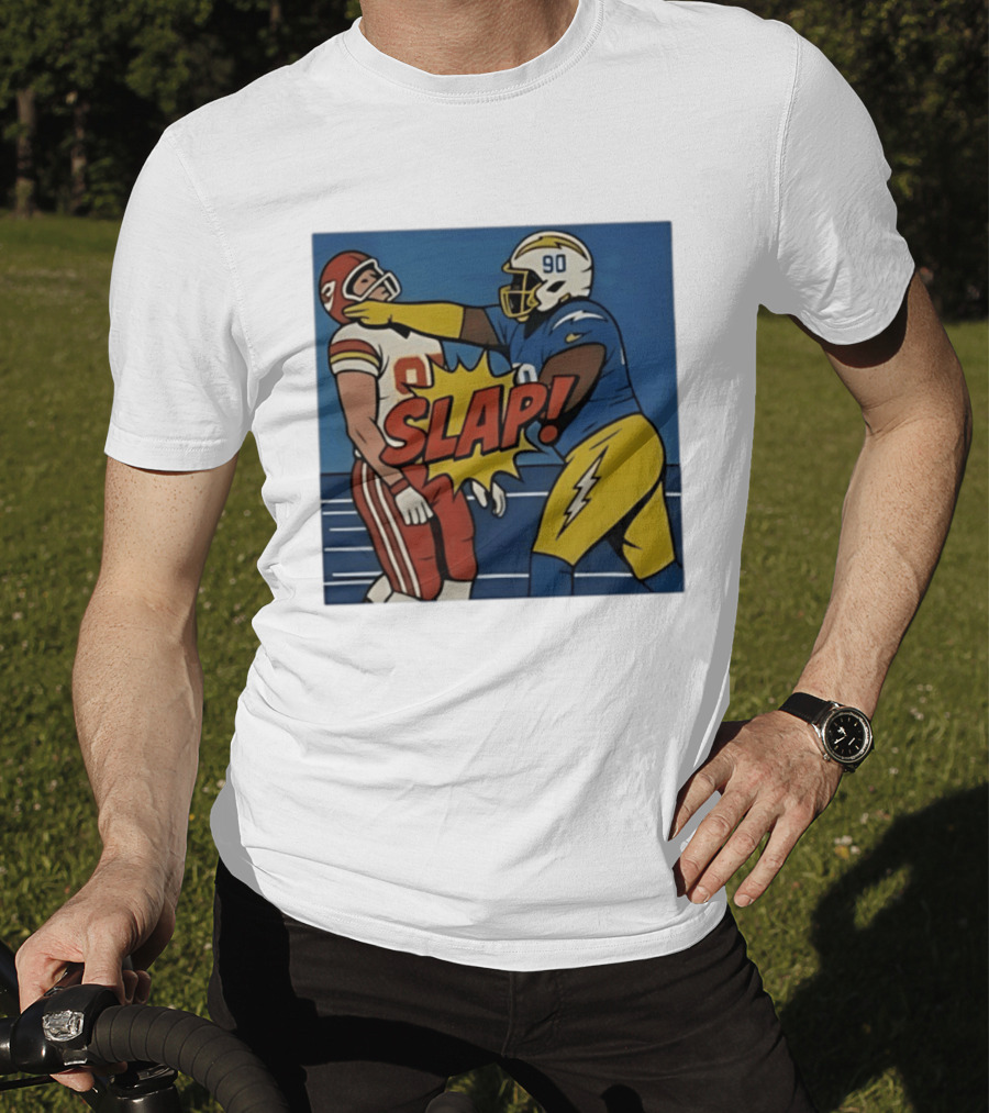 SLAP Teair Tart Hits Travis Kelce Helmets Chargers Chiefs Football T-Shirt