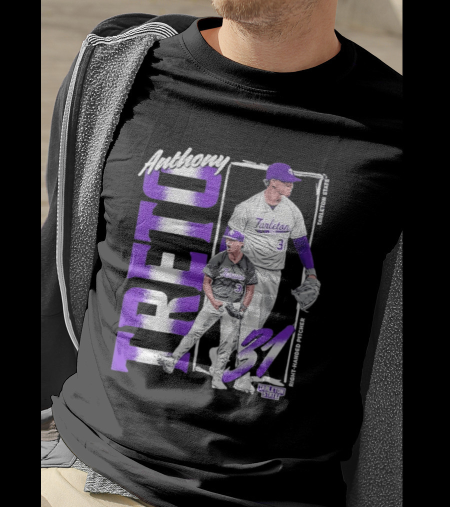 Anthony Treto 31 Tarleton State Baseball Pitcher T-Shirt