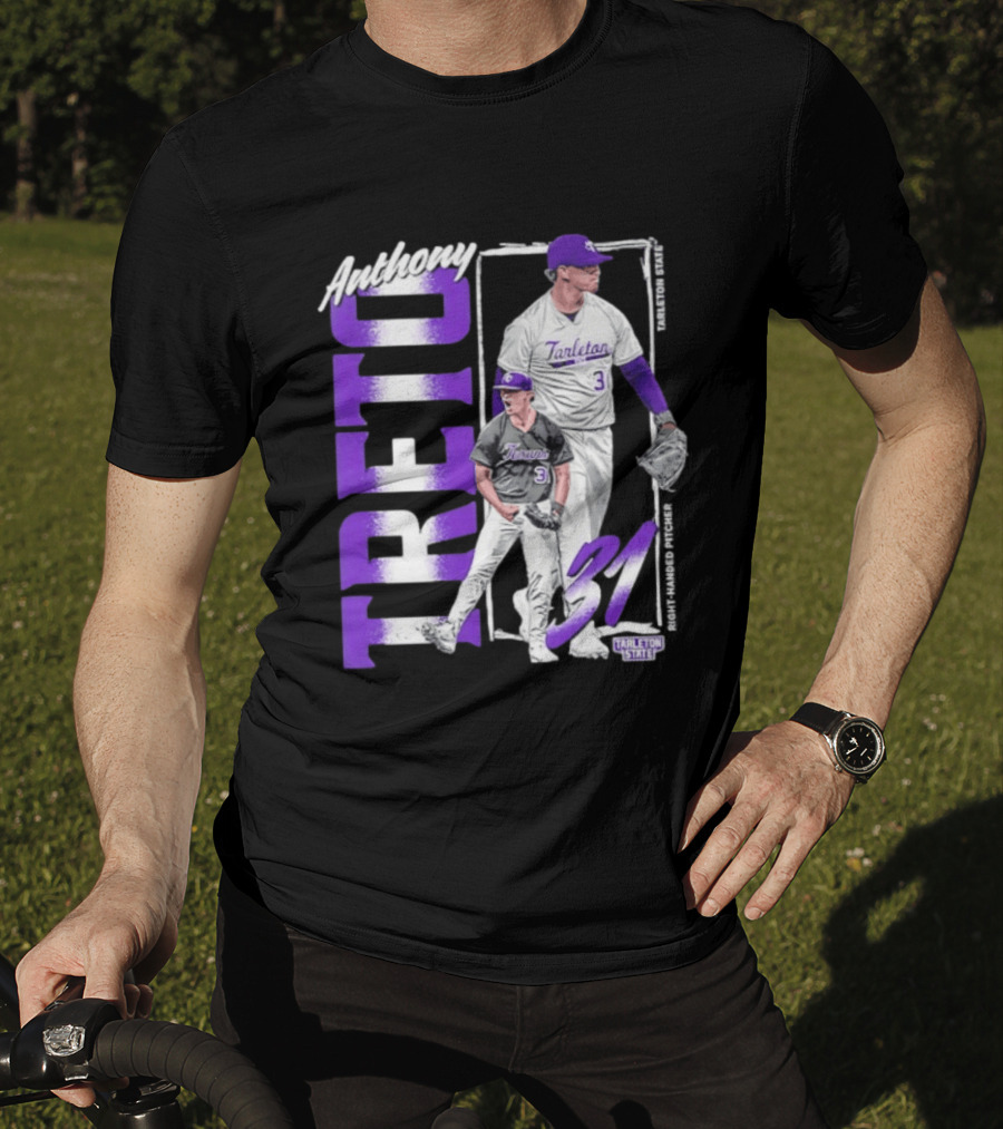 Anthony Treto 31 Tarleton State Baseball Pitcher T-Shirt