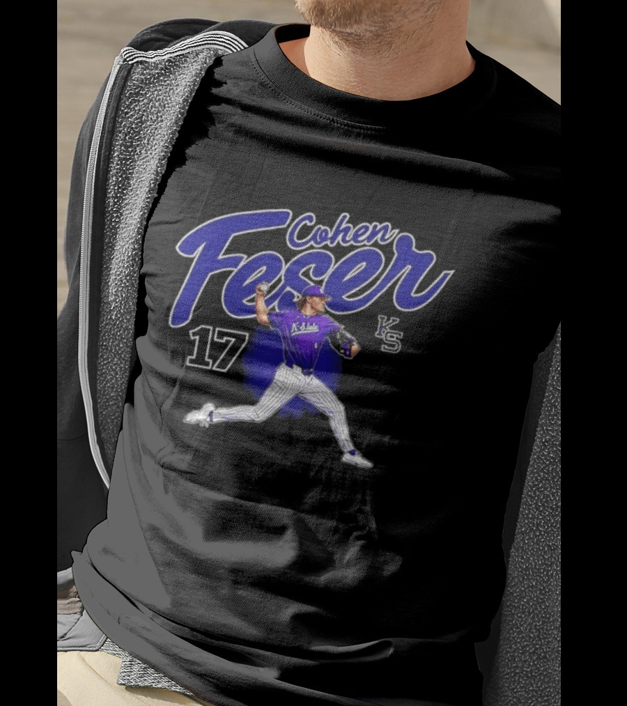 Cohen Feser 17 Kansas State Wildcats NCAA Player KS Baseball T-Shirt