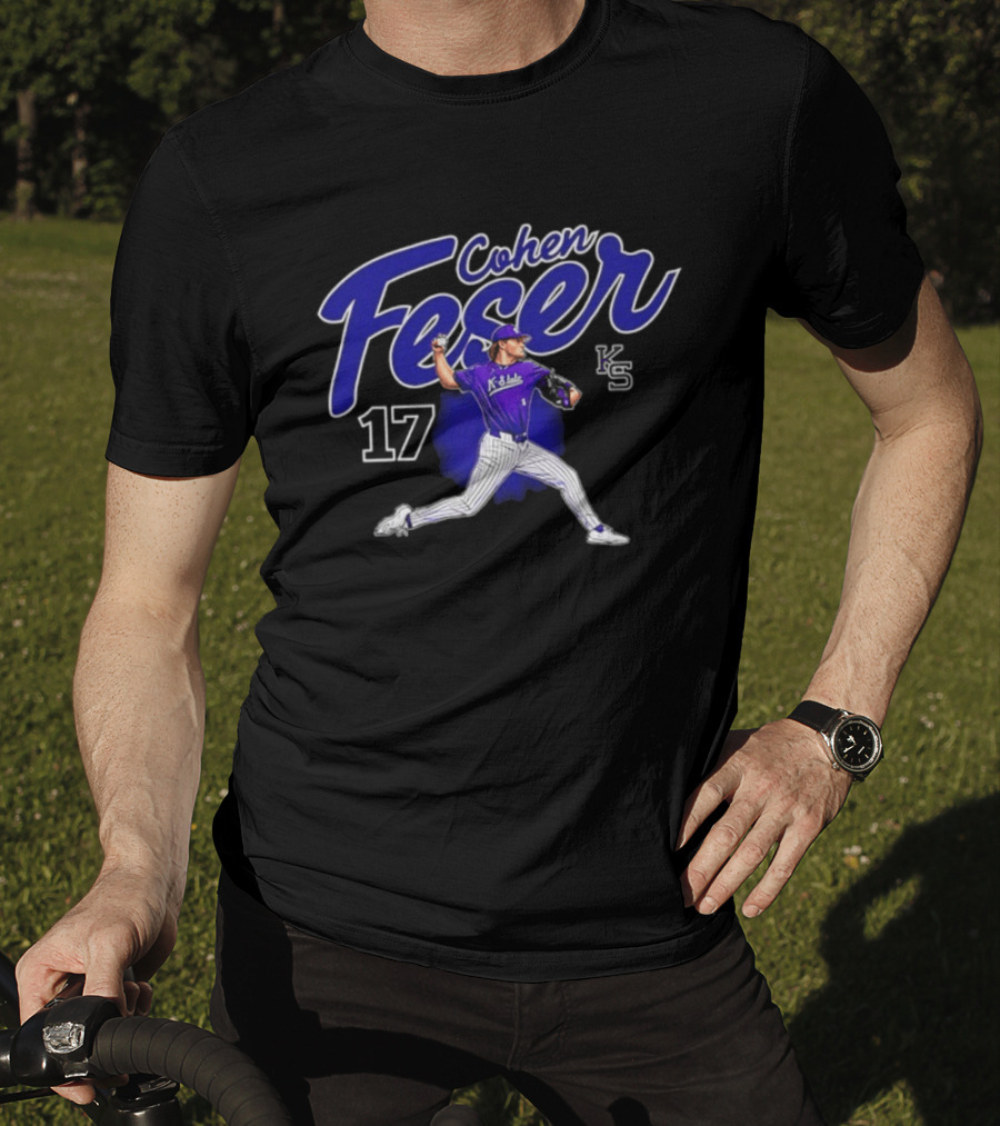 Cohen Feser 17 Kansas State Wildcats NCAA Player KS Baseball T-Shirt