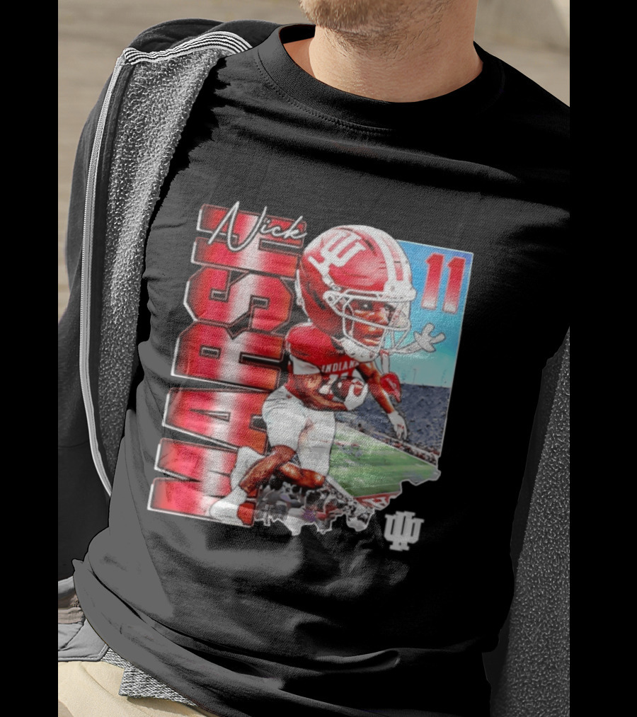 Nick Marsh Indiana Hoosiers Football Caricature 11 Stadium Scene T-Shirt