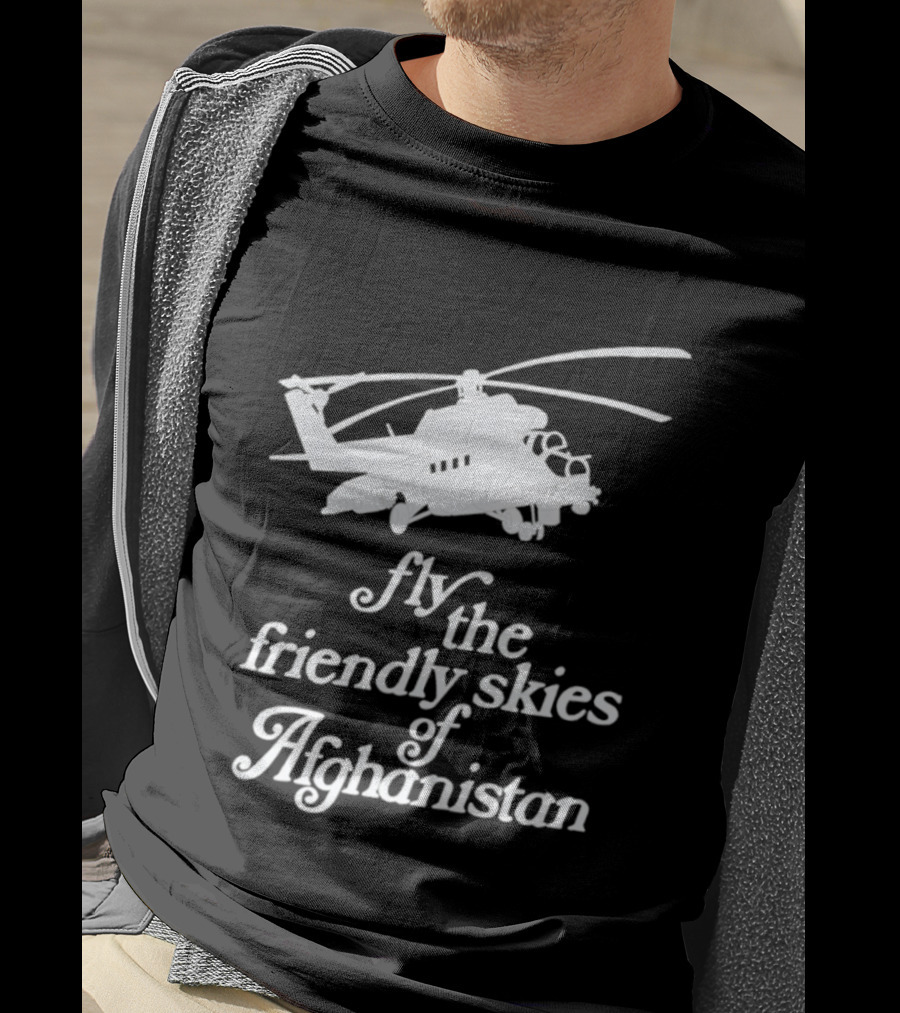 Fly The Friendly Skies Of Afghanistan Helicopter T-Shirt